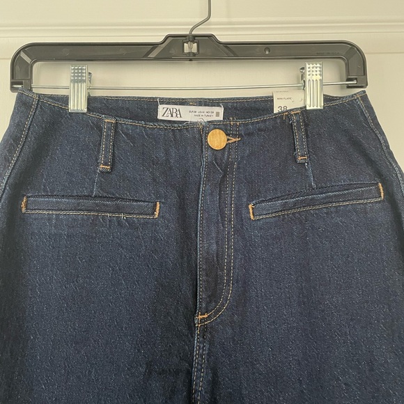 NWT- Zara Mini Flare Jeans - Picture 6 of 14
